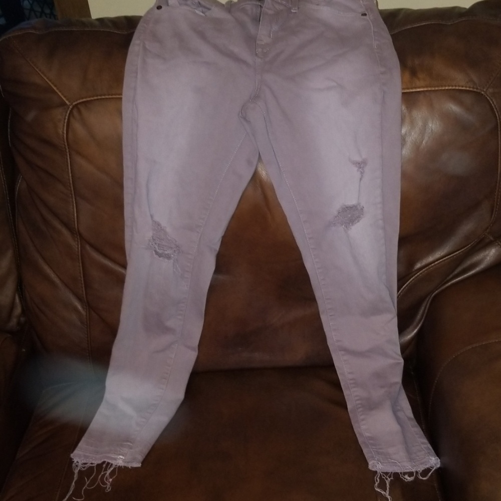 Torn denim fashion jeggings